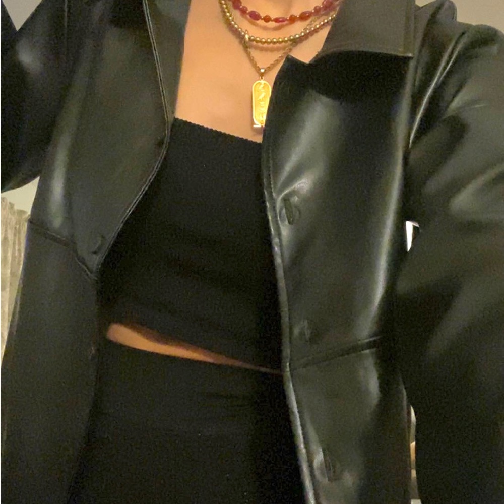 Leather jacket blazer